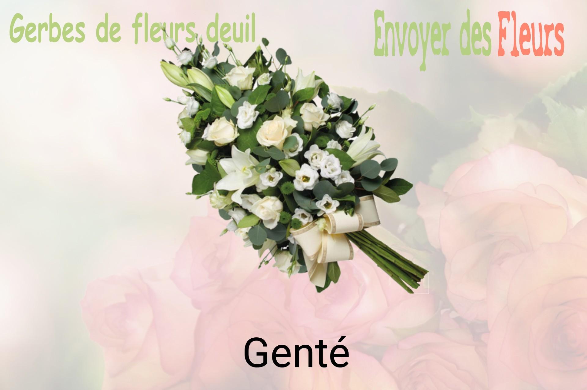 Gerbe de fleurs de deuil livrée à Genté
